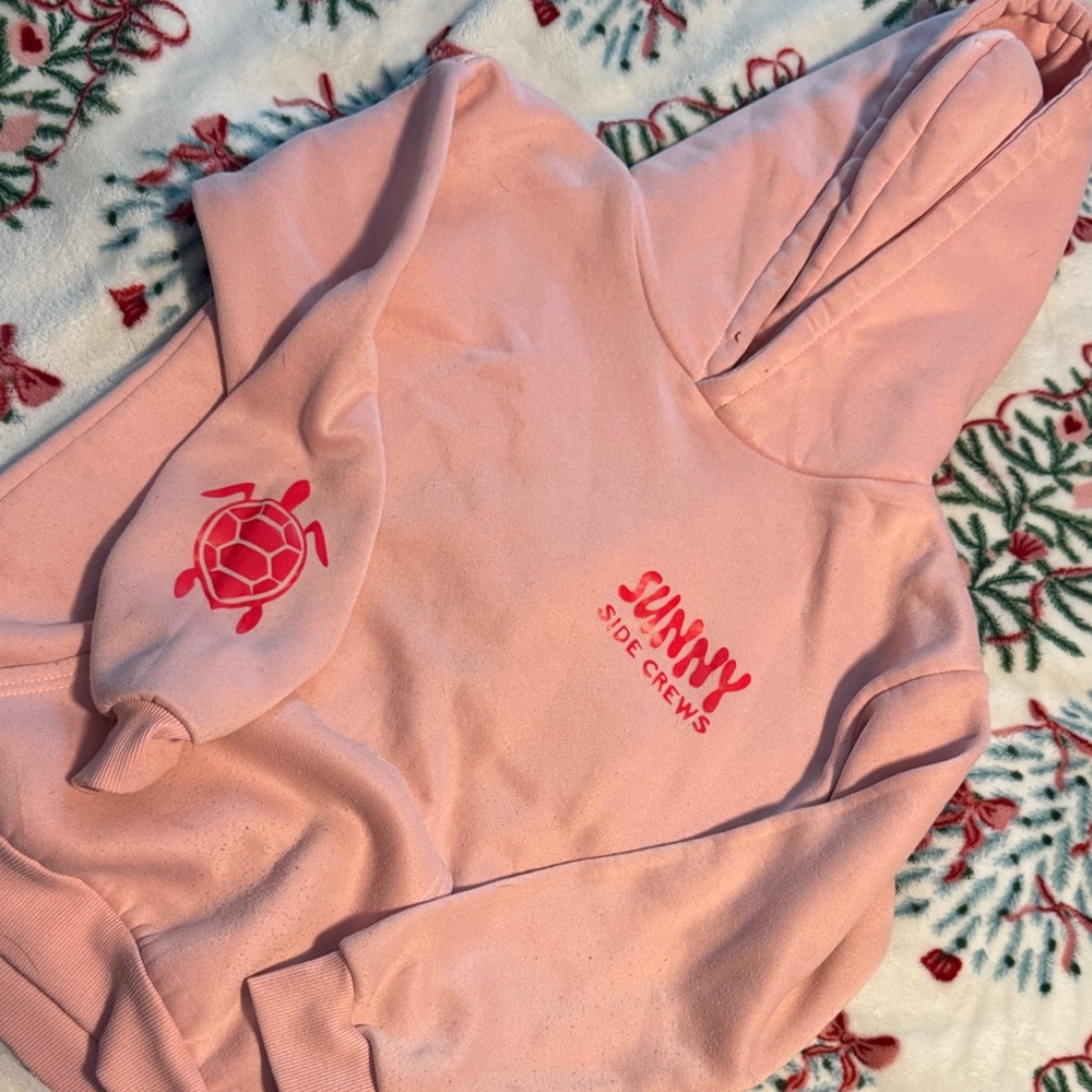 Pink Hoodie with Turtle Design